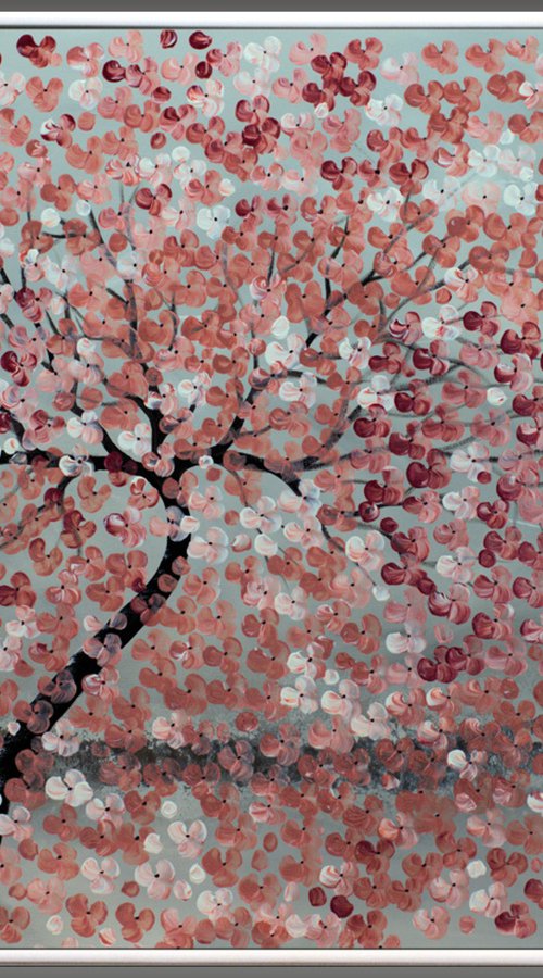 Romantic Dream - acrylic abstract painting, cherry blossoms, nature painting, canvas wall art by Edelgard Schroer