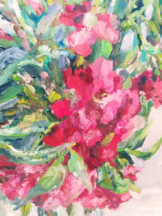 Bouquet of roses. Original oil painting.