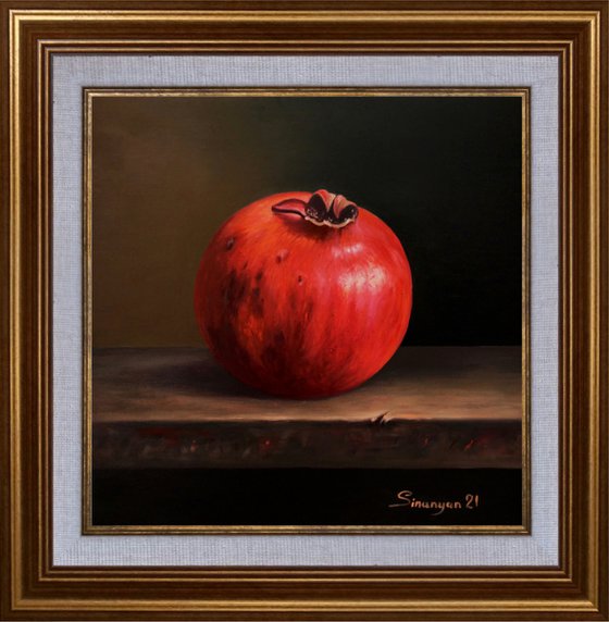 Pomegranate (31x31cm, oil on panel)