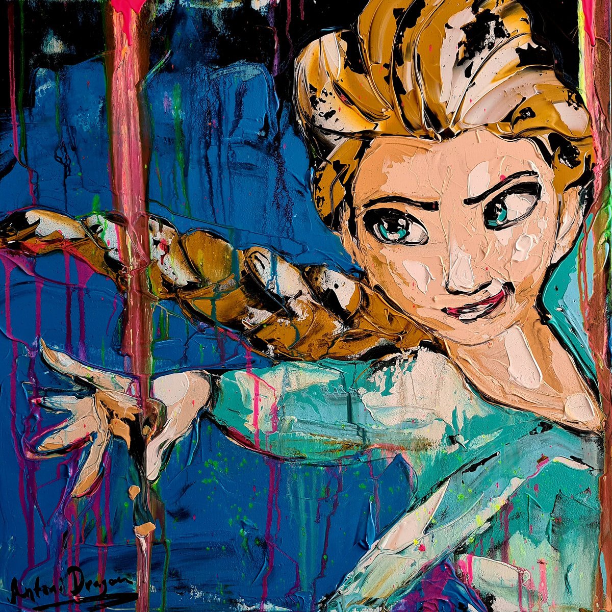 Elsa Frozen limited edition print by Antoni Dragan