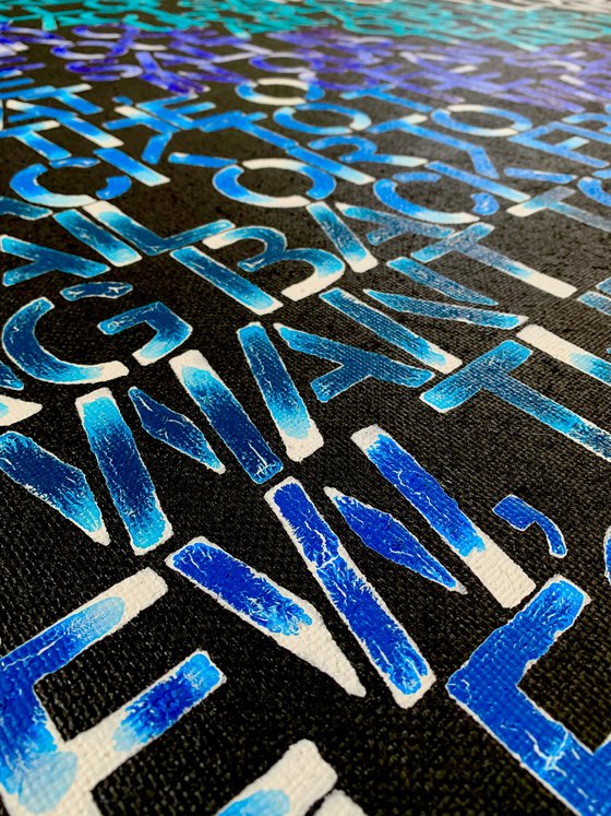 Love the sea No. 4222 blue typography