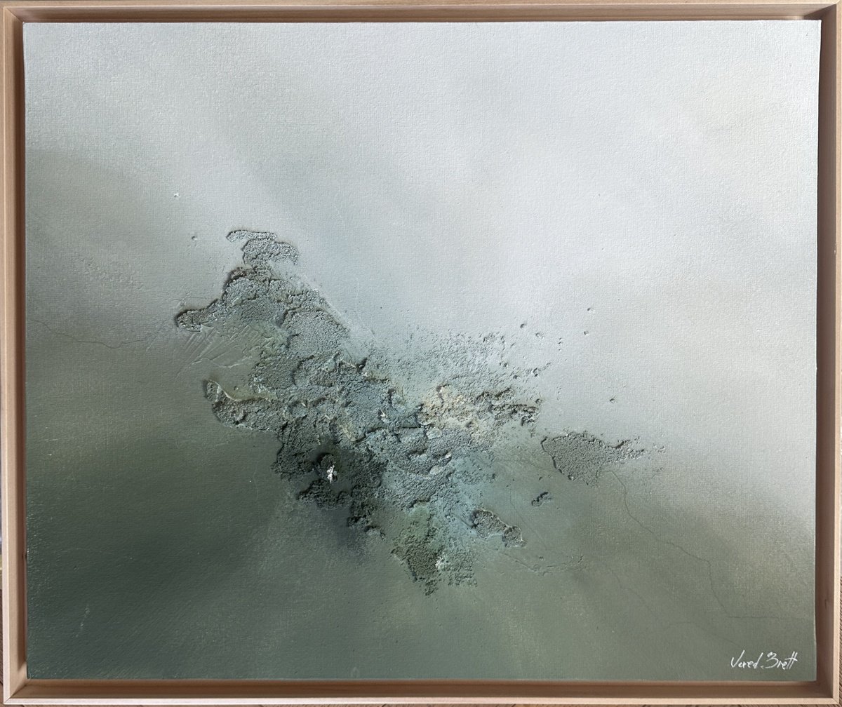 Abstract Acrylic Painting By Vered Brett, 21 X 25", Echoes Of Elsewhere, Original Artwork