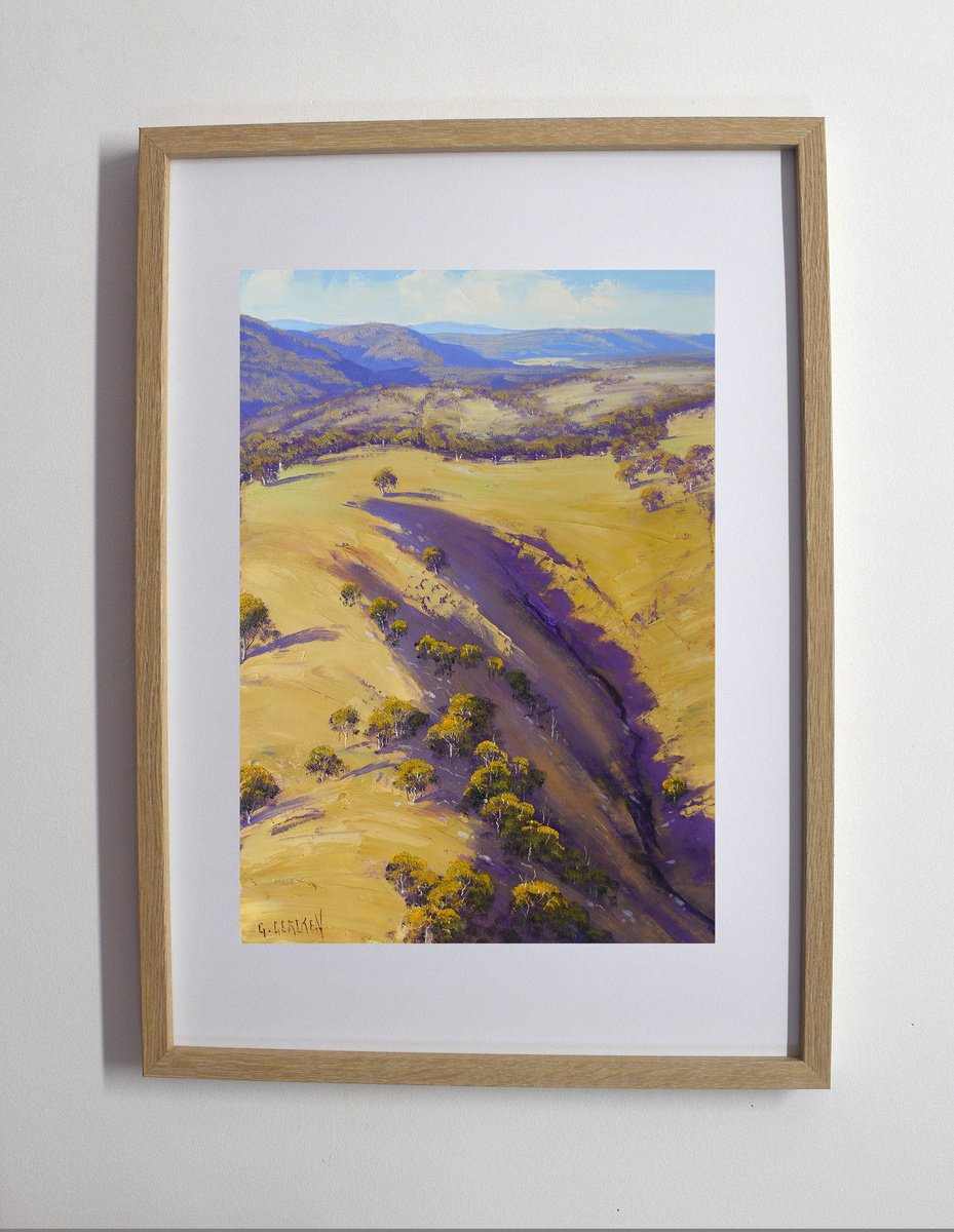 Golden Light Over The Megalong Valley By Graham Gercken, 12 X 17, Artwork For Sale On Artfinder