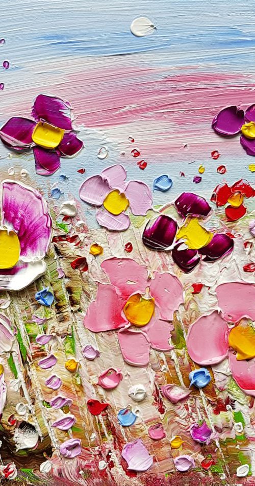 "Abstract Pink Flowers in Love" by Phil Broad