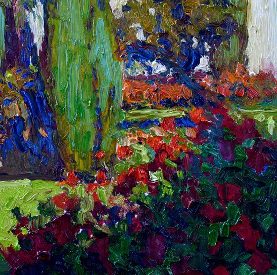 Garden with Cypress Trees