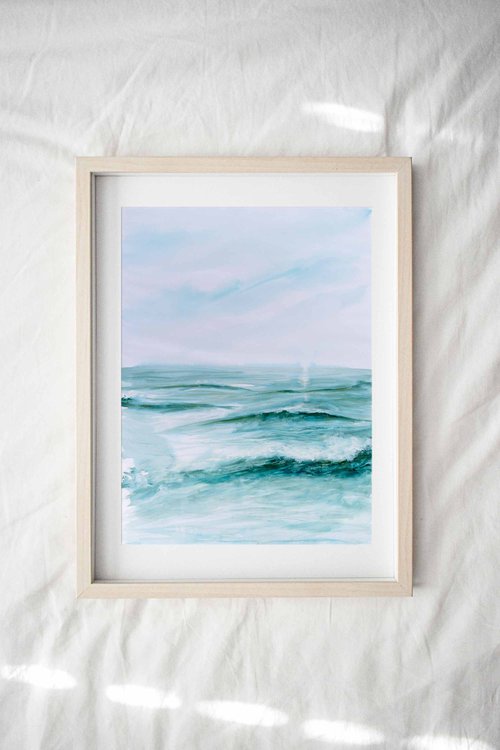 "Ocean Diary from August 27th, 2019" watercolor painting by Eve Devore