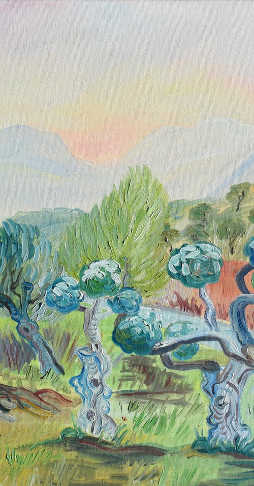 Sierra Gorda with Olives trees by Kirsty Wain