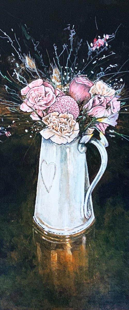 Flowers and jug by Stuart Roy