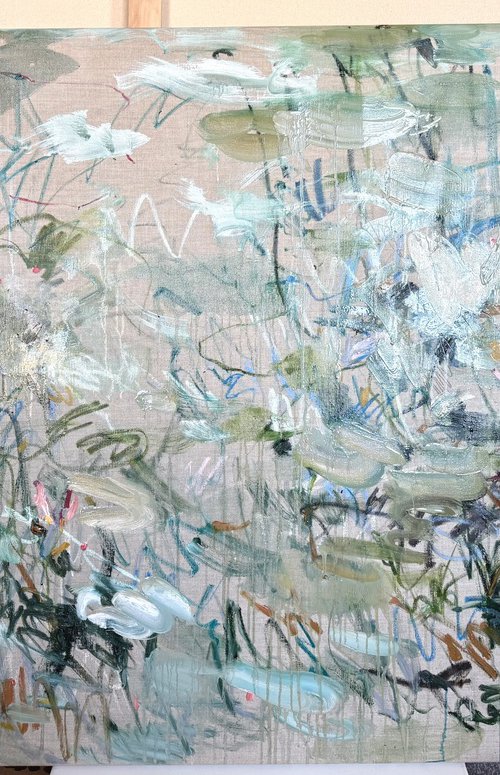 Summer pond. Water lilies by Lilia Orlova-Holmes