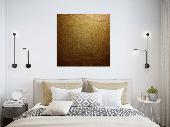 Large square pearly gold gradient