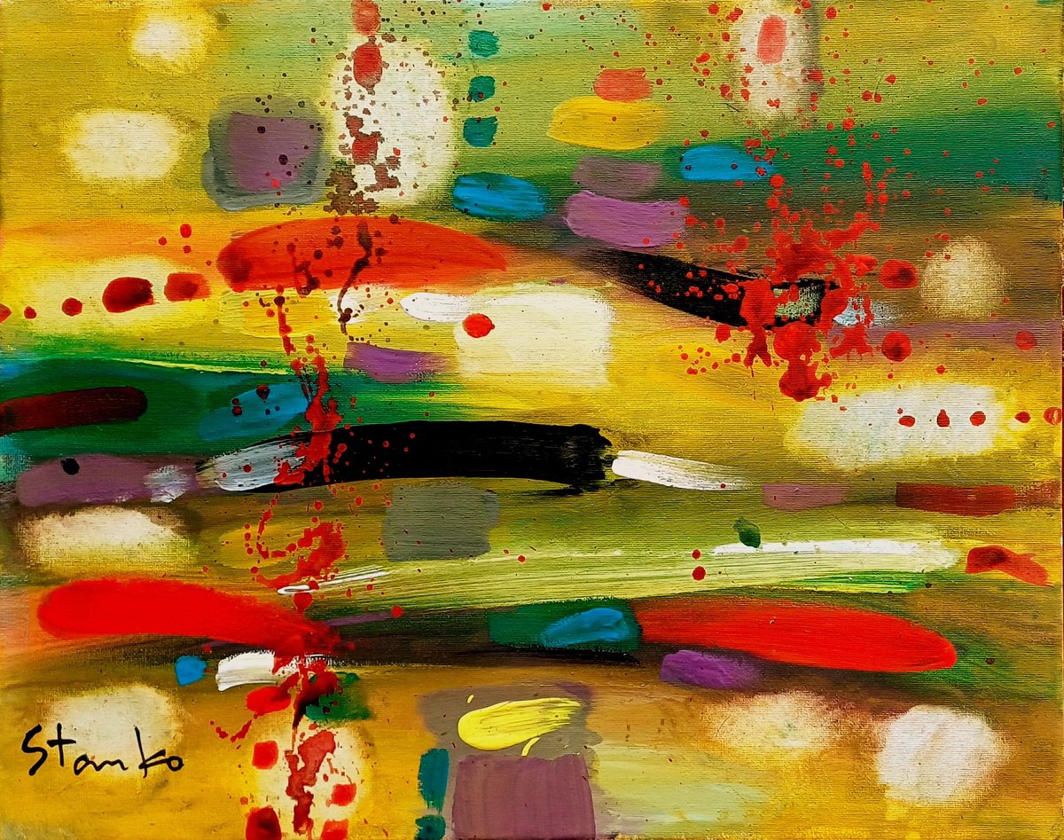 Abstract Acrylic Painting By Stanislav Bojankov, 20 X 16", Music(Summer)-I, Original Artwork