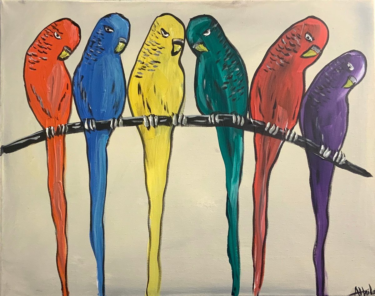 Rainbow Birds 3 by Aisha Haider