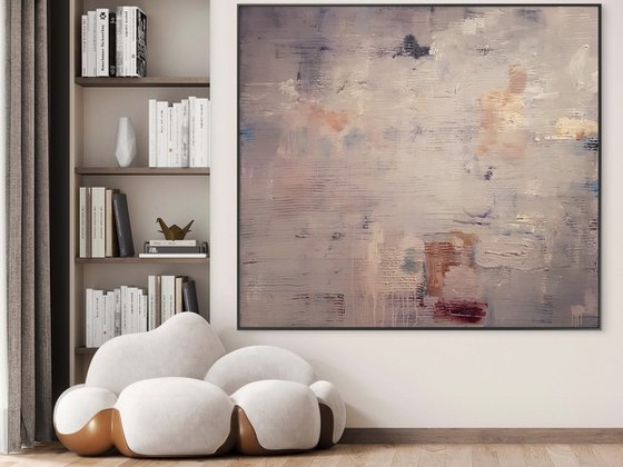 Gray abstract painting large