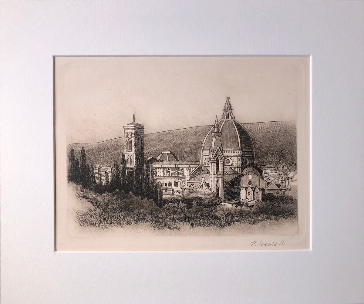 Graphic Etchings & Engravings , Florence, View From The Garden By Revaz Tcheishvili, 12 X 10, Artwork For Sale On Artfinder