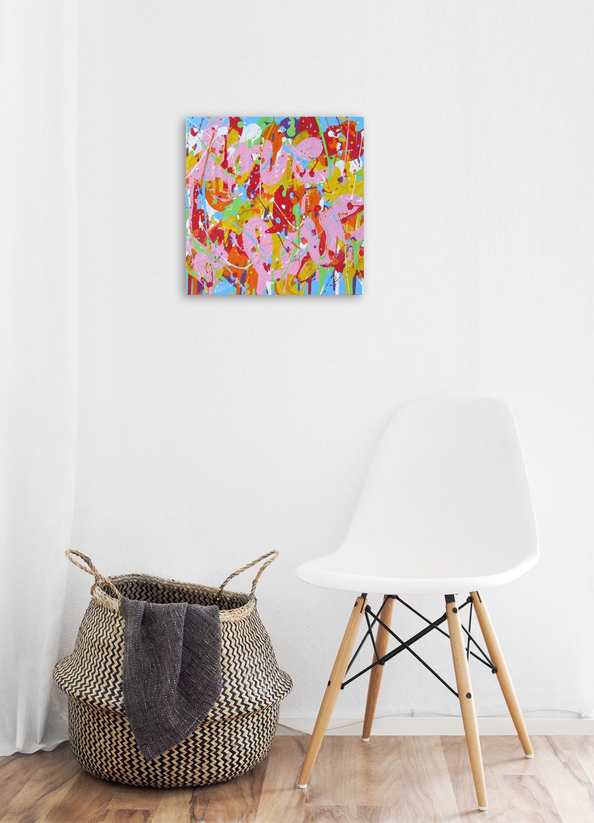 Urban And Pop Acrylic Painting , Sunny Love By Isabelle Pelletane, 12 X 12, Artwork For Sale On Artfinder