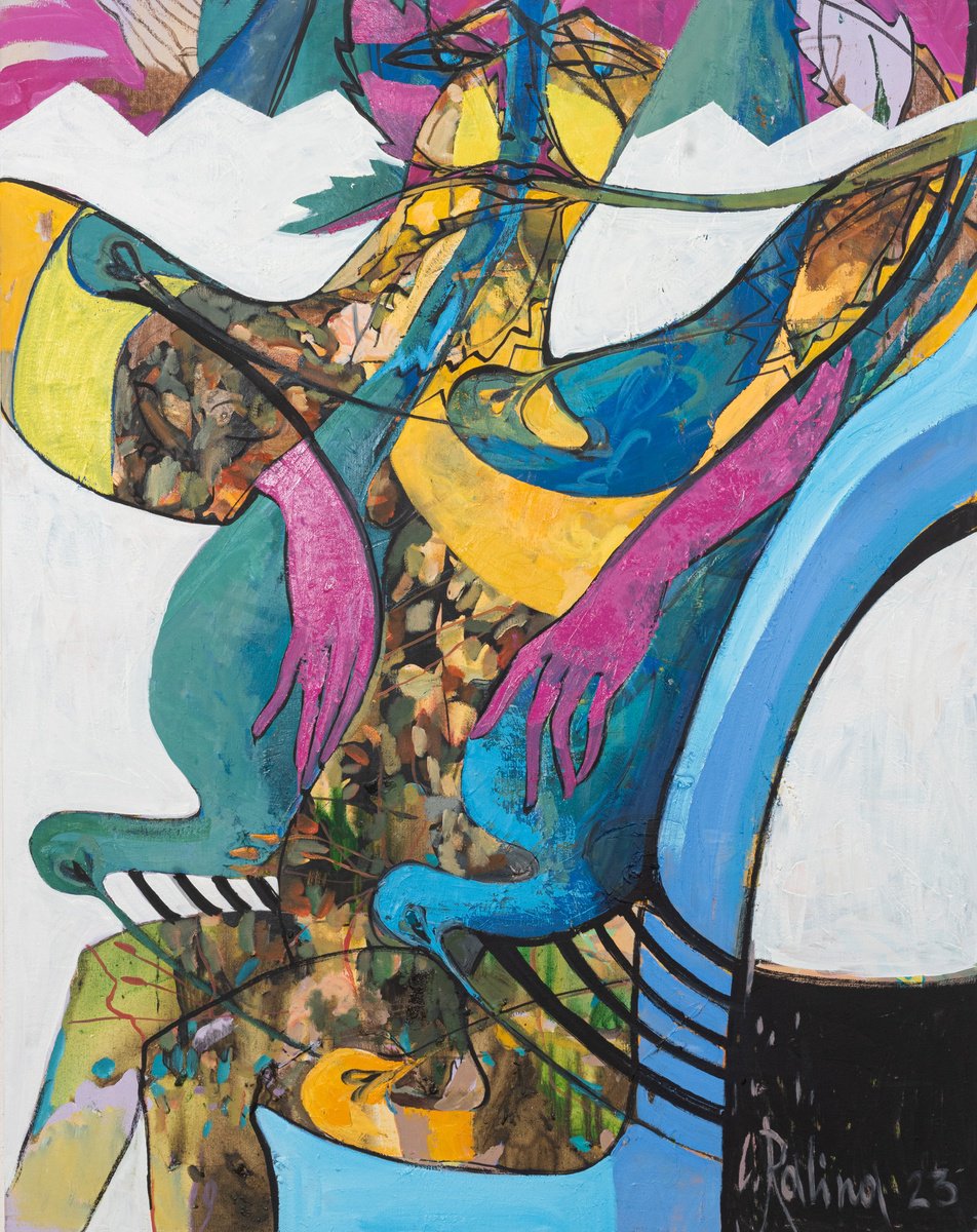 Abstract Oil Painting By Yelena Ralina, 43 X 55", By It Is Nature, Original Artwork