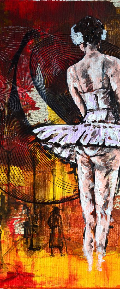 Midnight Ballerina - Original Modern Ballerina Dancer Portrait Art Painting on Canvas Ready To Hang by Jakub DK - JAKUB D KRZEWNIAK