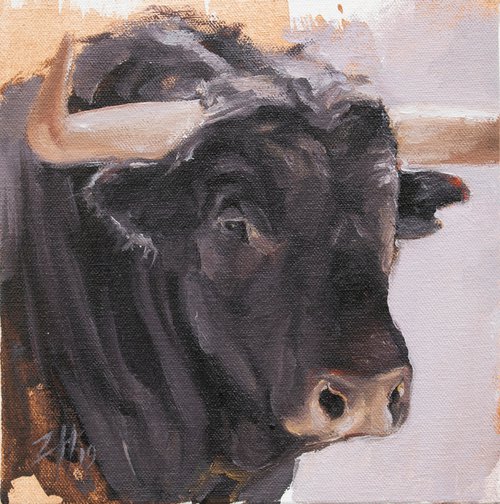 Toro Head Negro (study 31) by Zil Hoque