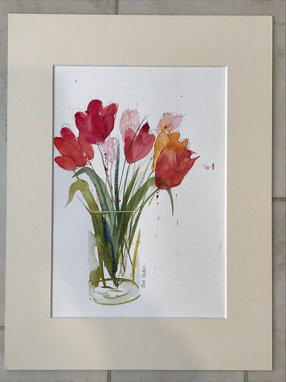 Vase of tulips