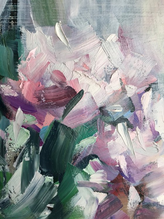 Bouquet of peonies. one of a kind, handmade artwork, original painting.