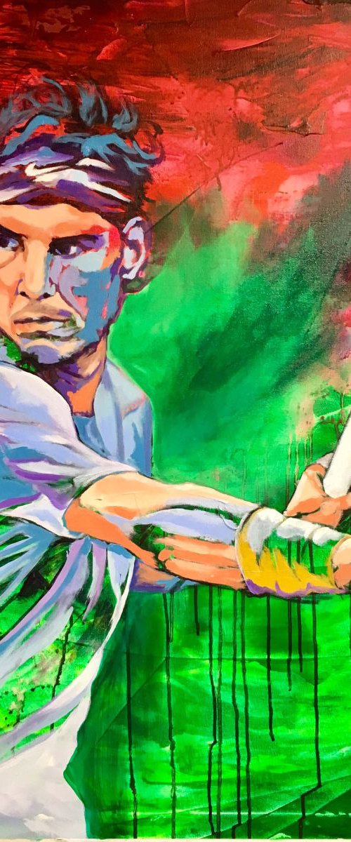Rafael Nadal Acrylic on Canvas 100x100cm by Javier Peña