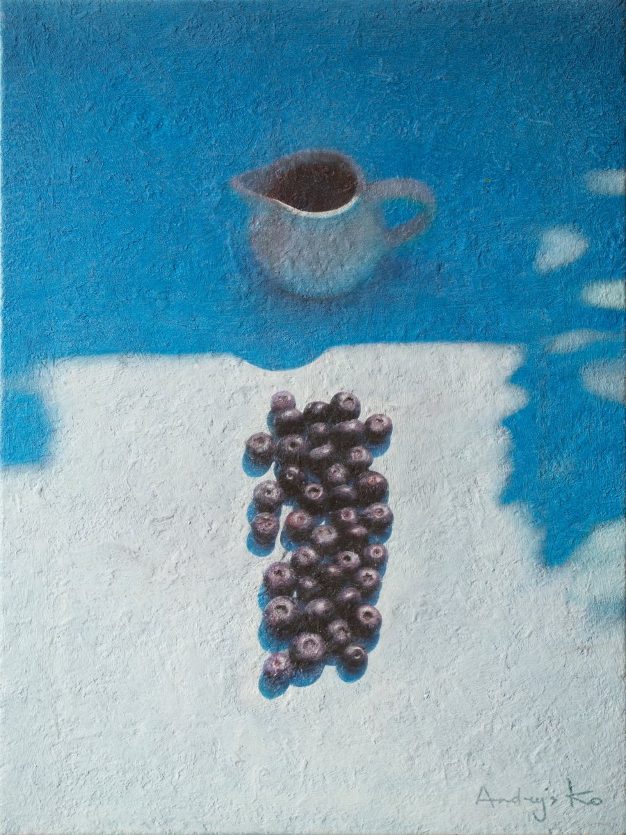 The Cream Jug And Blueberries By Andrejs Ko, 18 X 24, Artwork For Sale On Artfinder