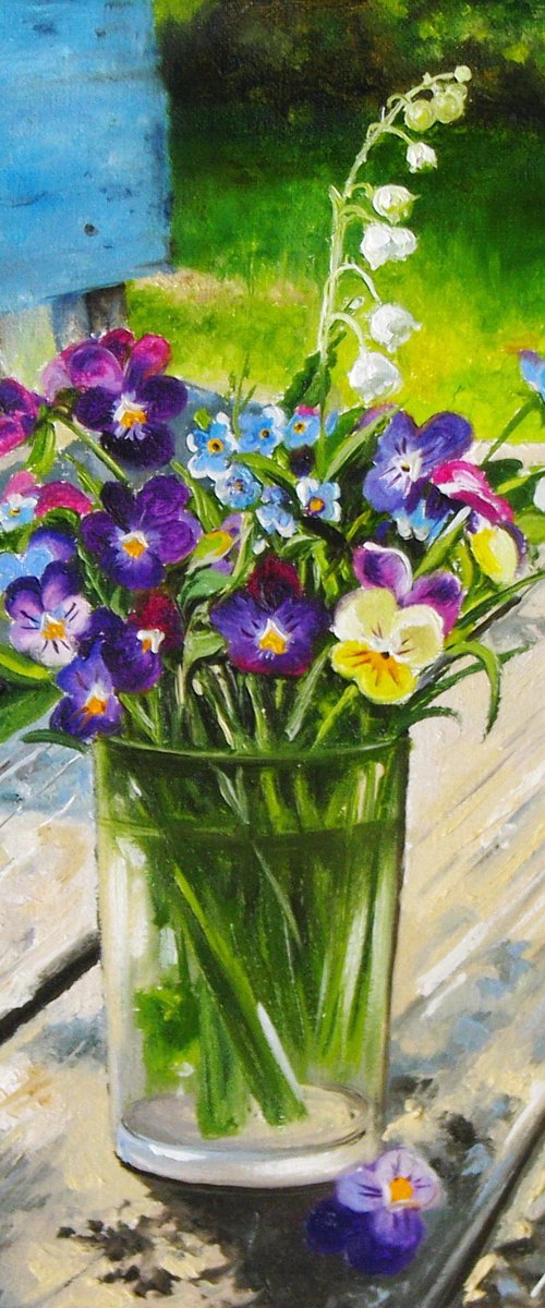 Colorful Violas Still Life, Johnny Jump Up Flowers by Natalia Shaykina