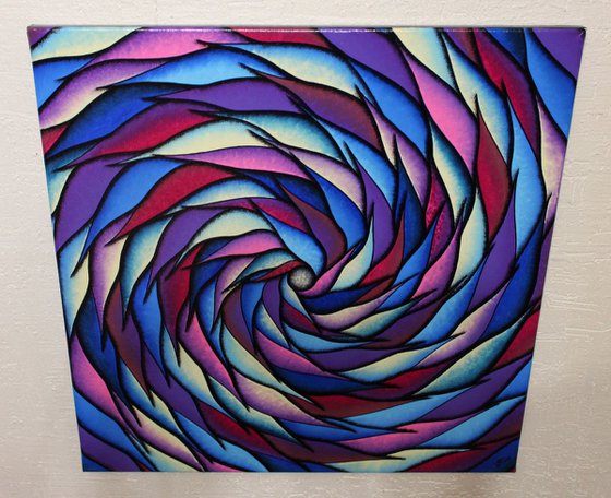 Blueish and purplish spiral