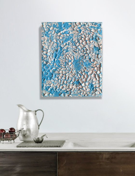 Contemporary Abstract "Blue shell rock"