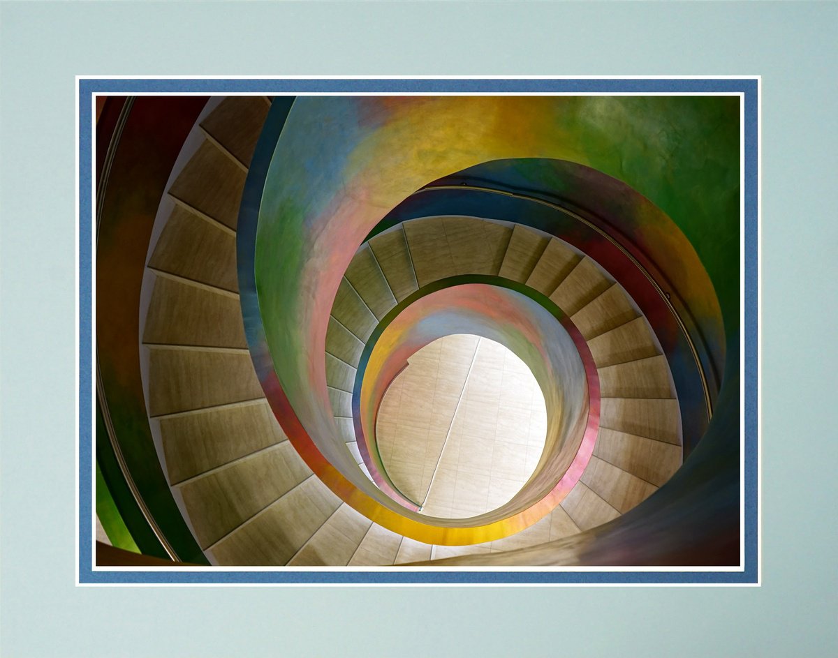 Photorealistic Cityscapes Photograph By Robin Clarke, 14 X 11", Budapest Spiral Staircase Down, Original Artwork