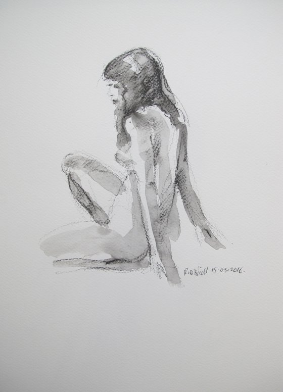 seated female nude