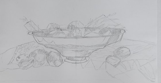 Plums, rosemary and drapery