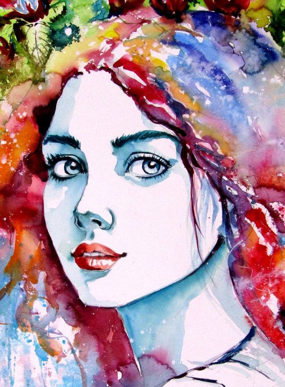Girl with florals II