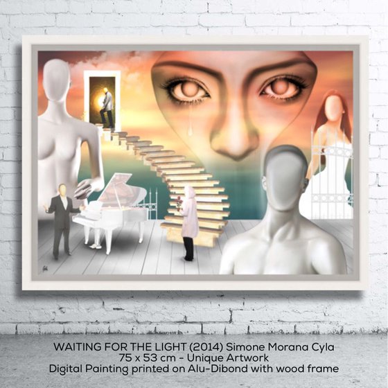 Waiting for the Light | Digital Painting printed on Alu-Dibond with white wood frame | Unique Artwork | 2014 | Simone Morana Cyla | 75 x 53 cm | Art Gallery Quality | Published |