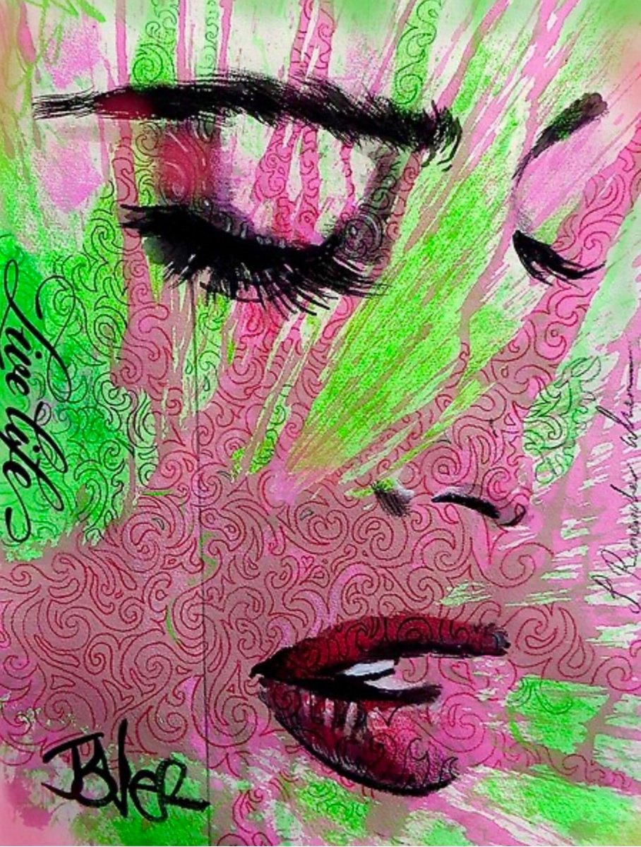 Impressionistic Ink Drawing , Live Life By Loui Jover, 16 X 22, Artwork For Sale On Artfinder