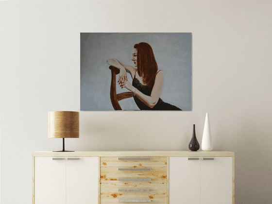 The woman in thoughts - Figurative painting  original oil painting home decor people woman girl Art Love painting Gift idea