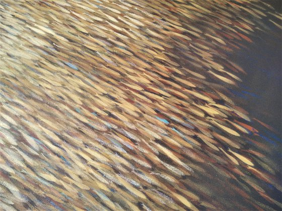 Fish nº87 / Extra large painting  #Gold series
