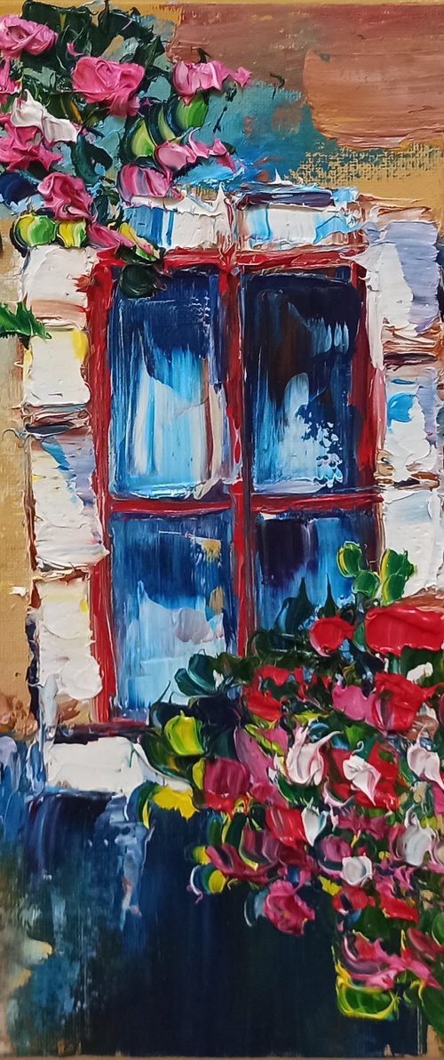 Window with Flowers by Oksana Fedorova