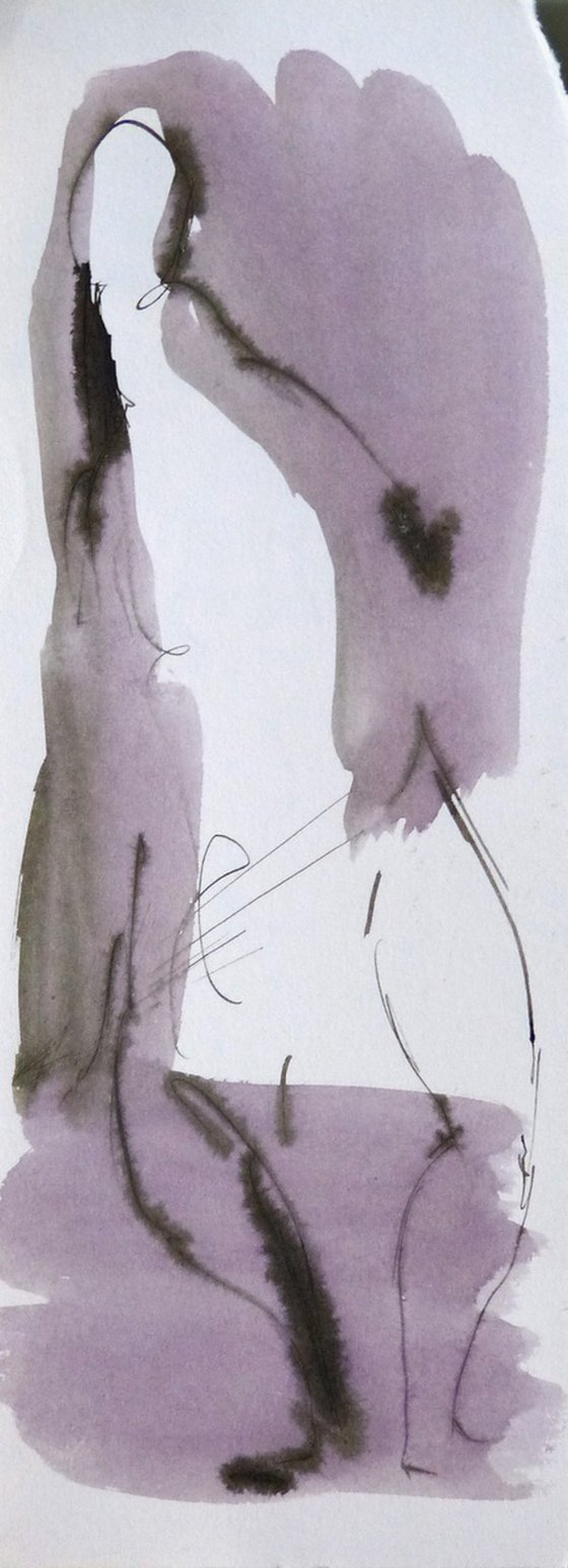The seated model