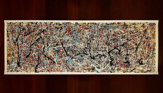 Abstract expressionism JACKSON POLLOCK style enamel on paper