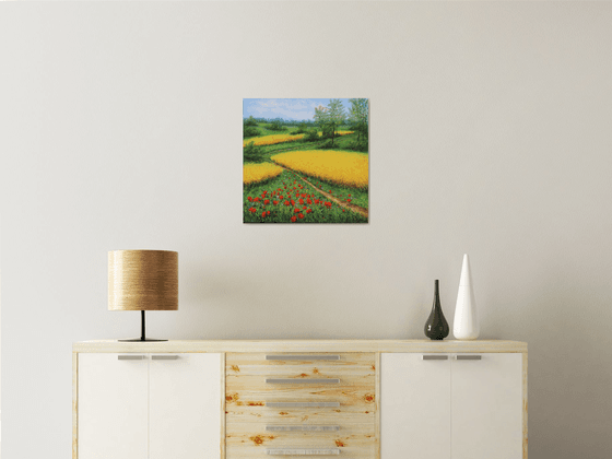 Wheat field and poppy meadow