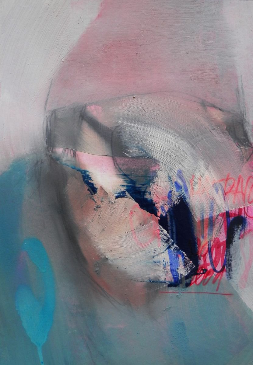 Urban And Pop Portrait Oil Painting By Milos Hronec, 8 X 11", Fast Money 2, Original Artwork