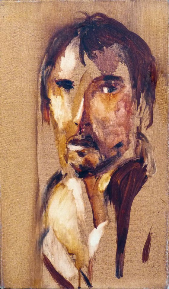 Self-portrait, oil on canvas 41x24