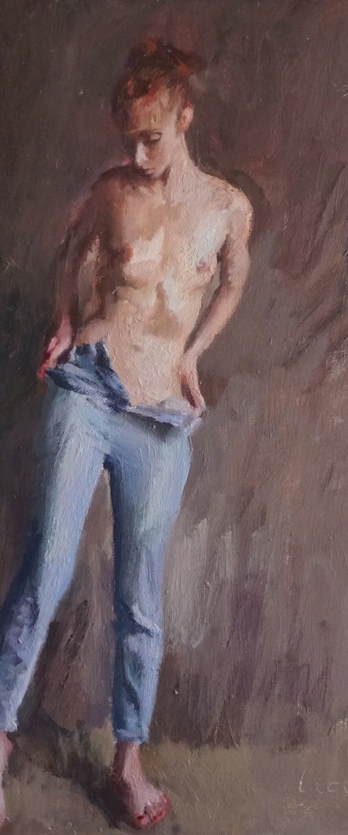 Violette puts on her jeans by Manuel Leonardi