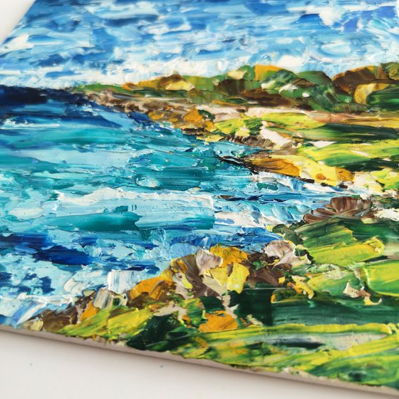 Impasto abstract seascape painting "Sea"