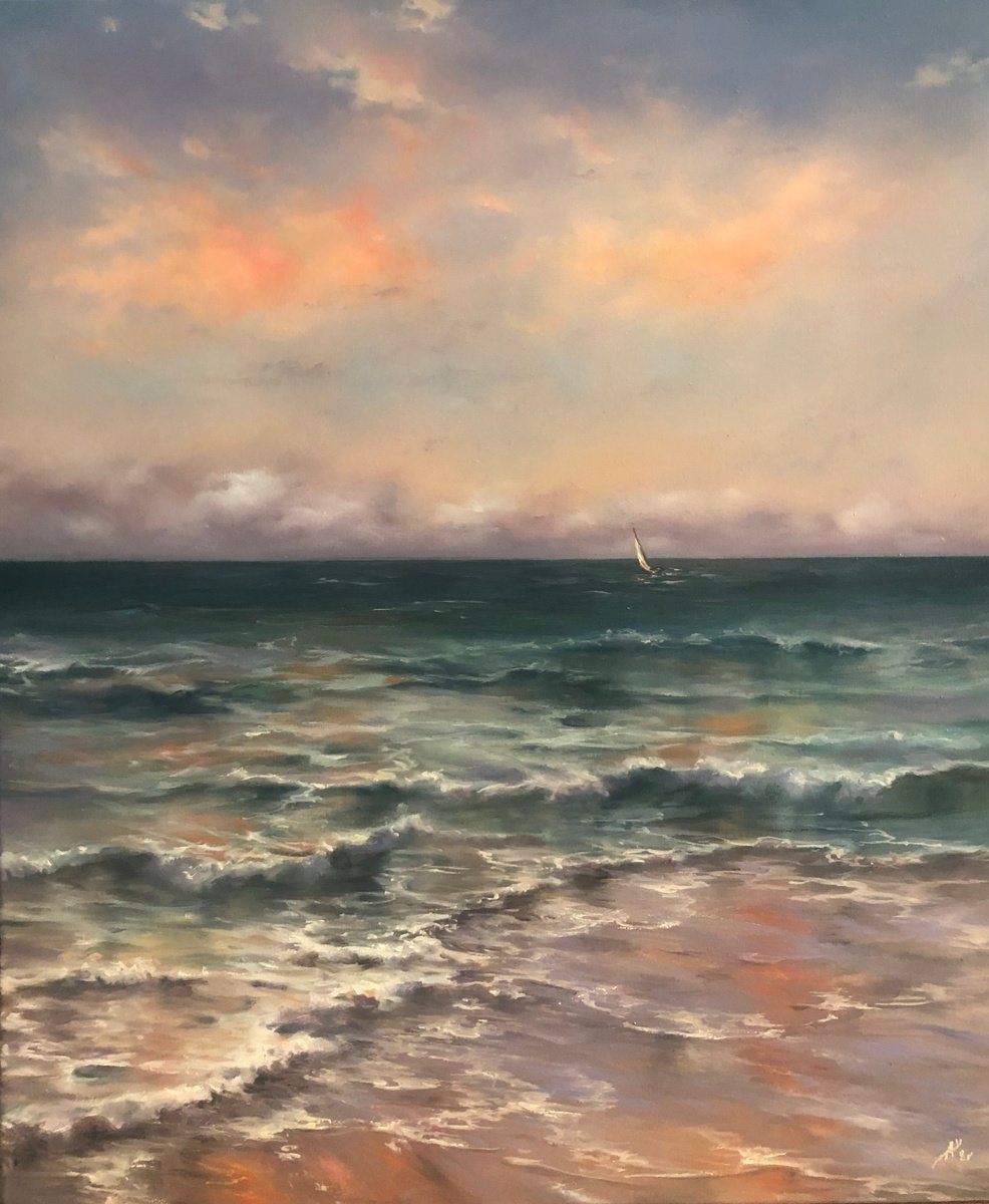 Summer Sunset By Alesia Yeremeyeva, 20 X 24, Artwork For Sale On Artfinder