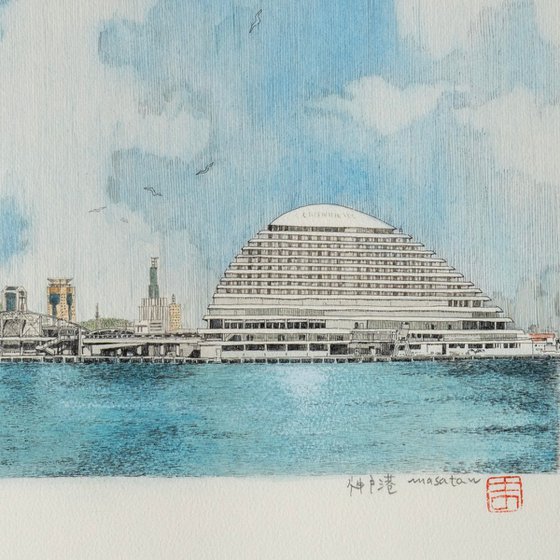 Panoramic View of Kobe Port and Meriken Park