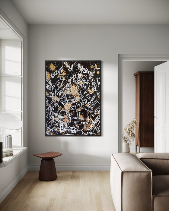 Gold Inside Me - Black Painting