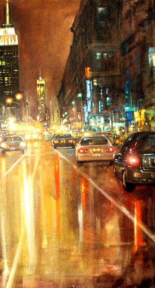 New York City lights, 30x24 inches by Vishalandra Dakur