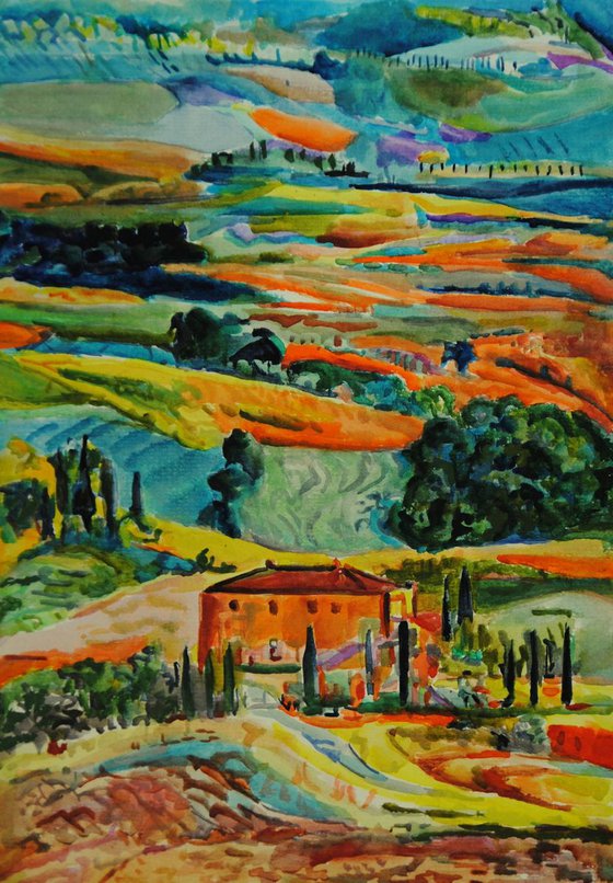 Landscape of Tuscany / 42 x 29.7 cm